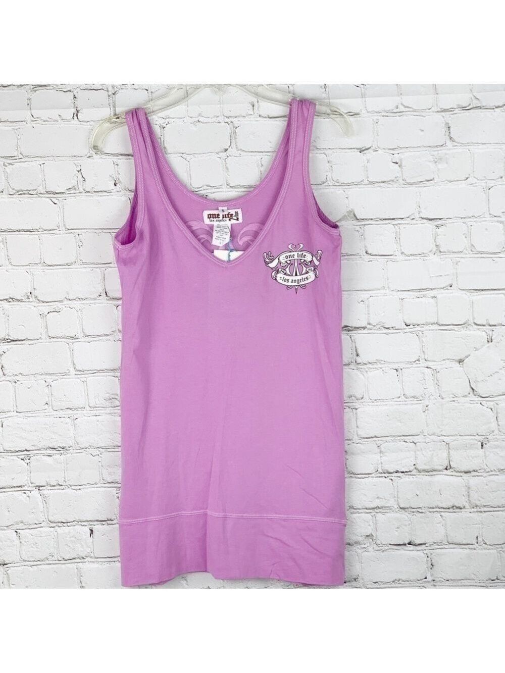 NEW-ONE life Los Angeles Crystals Purple Tank Top
